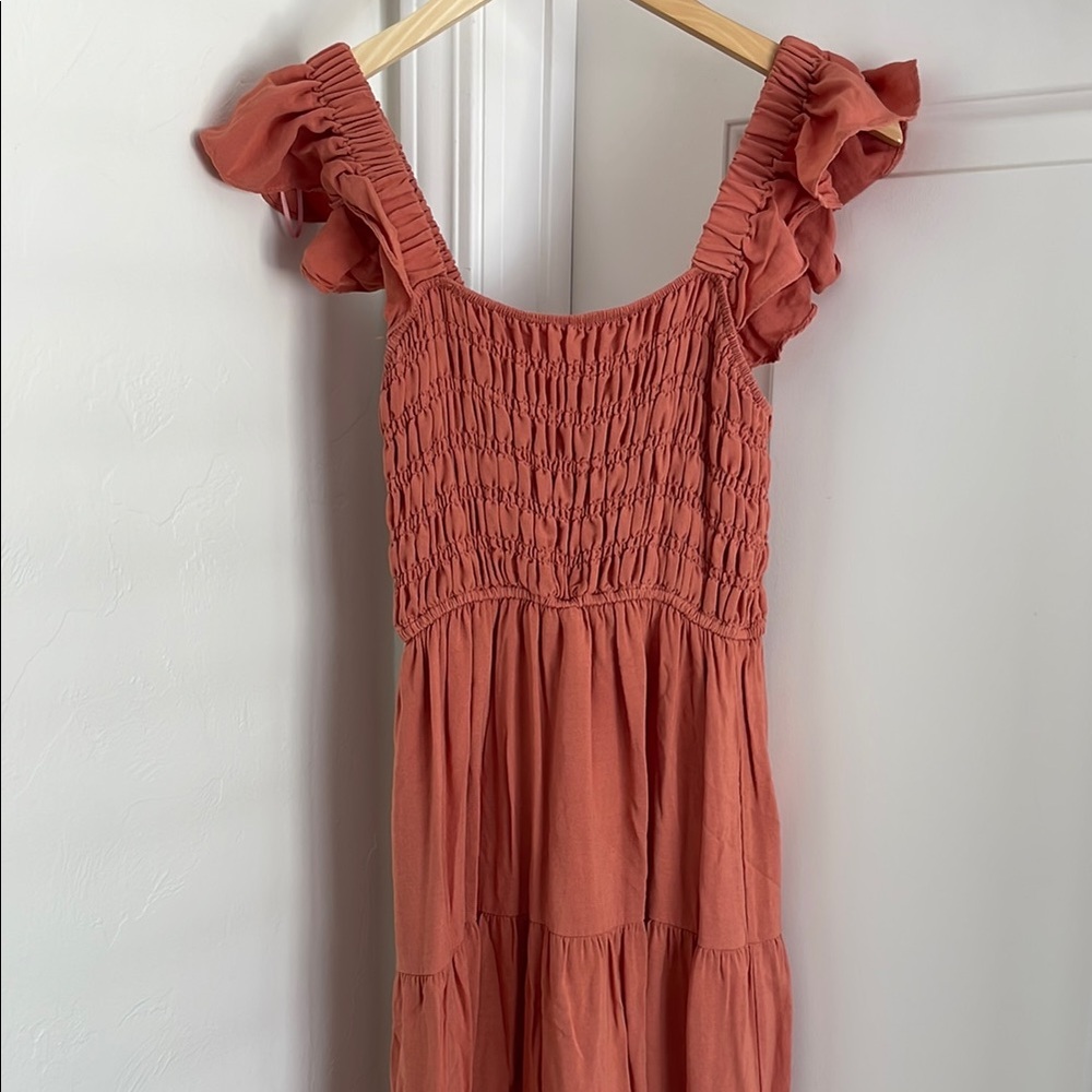 EUC By The River Ruffled Sleeve Tiered Maxi Dress